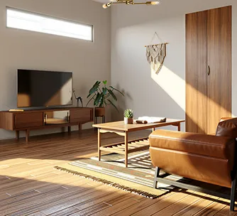 光を取り込み、空間に深みをつくる大きな窓