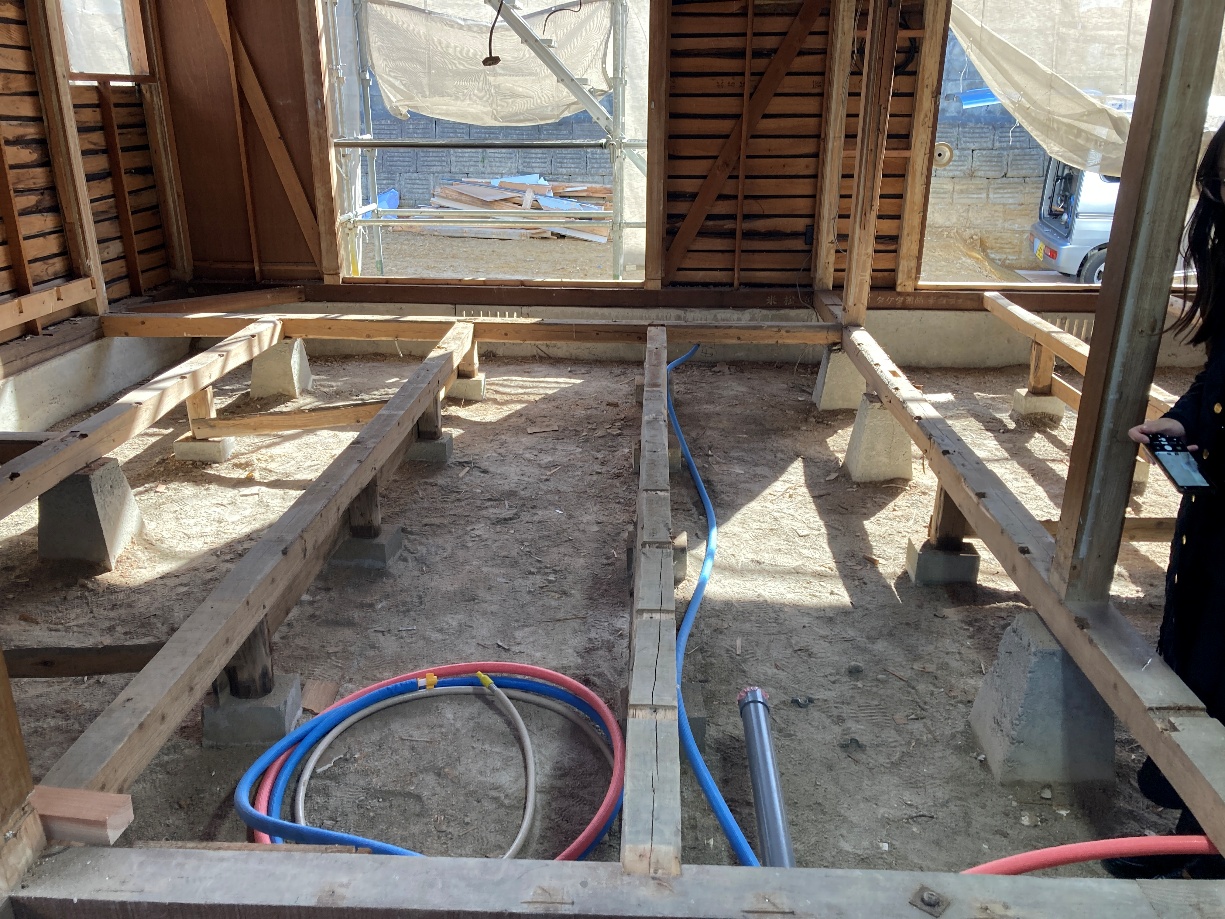 キッチン　給水管配管